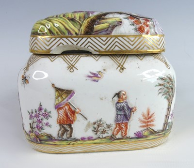 Lot 2037 - A 19th century Meissen porcelain box and cover,...