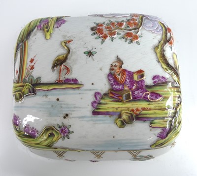 Lot 2037 - A 19th century Meissen porcelain box and cover,...