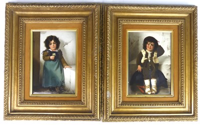 Lot 2045 - A pair of Berlin KPM style painted porcelain...