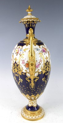 Lot 2040 - An Edwardian Royal Crown Derby twin handled...