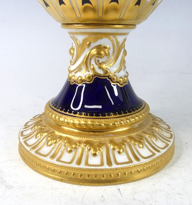 Lot 2040 - An Edwardian Royal Crown Derby twin handled...