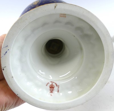 Lot 2040 - An Edwardian Royal Crown Derby twin handled...