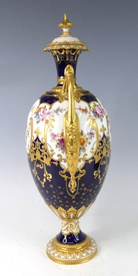 Lot 2040 - An Edwardian Royal Crown Derby twin handled...