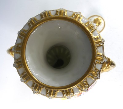 Lot 2040 - An Edwardian Royal Crown Derby twin handled...