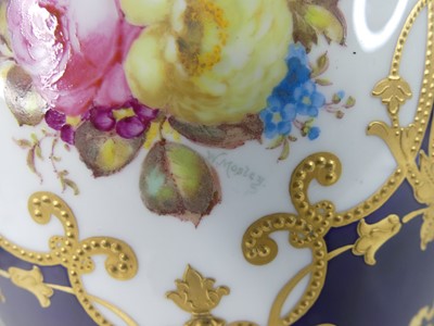 Lot 2040 - An Edwardian Royal Crown Derby twin handled...