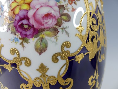 Lot 2040 - An Edwardian Royal Crown Derby twin handled...