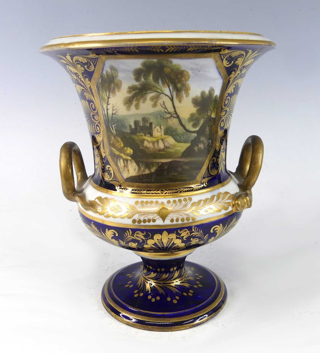 Lot 2038 - An early 19th century Derby porcelain campagna...