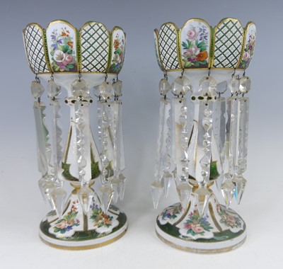 Lot 2058 - A pair of late 19th century Bohemian green...