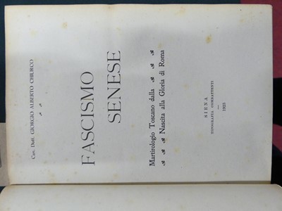 Lot 2011 - Chiurco, Giorgio Alberto: Fascismo Senese,...