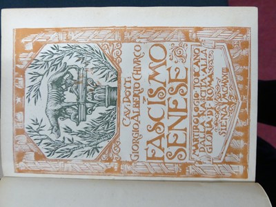 Lot 2011 - Chiurco, Giorgio Alberto: Fascismo Senese,...