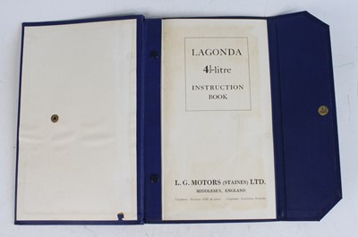 Lot 2012 - Lagonda: 4 1/2 Litre Instruction Book, bound...