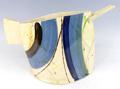 Lot 56 - A contemporary glazed pottery twin handled...