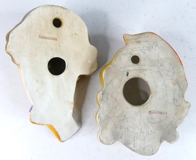 Lot 31 - A pair of 1930s Czechoslovakian pottery wall...