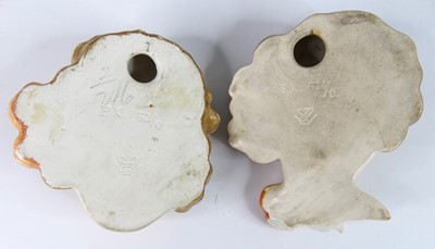 Lot 26 - Two small 1930s Goebel wall masks, one...
