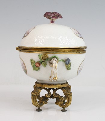 Lot 2033 - A 19th century continental porcelain twin...