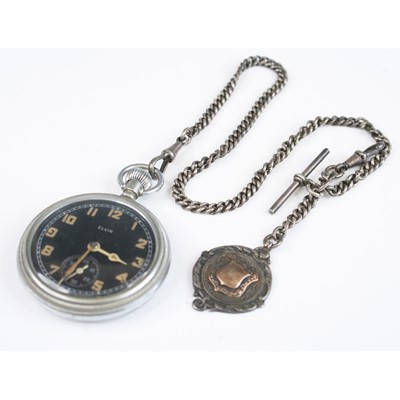 Lot 88 - An Elgin military issue nickel cased open face...