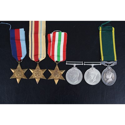 Lot 140 - A group of six medals to include WW II...