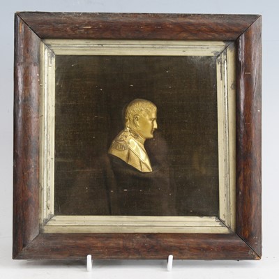 Lot 97 - A 19th century gilt metal relief portrait...
