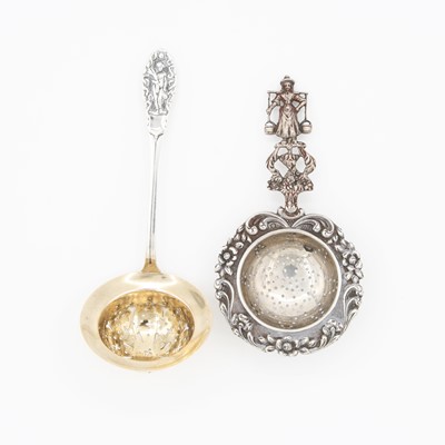 Lot 94 - A 19th century German silver sugar sifting...