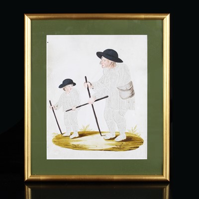 Lot 208 - A set of four 19th century pin-prick folk art...