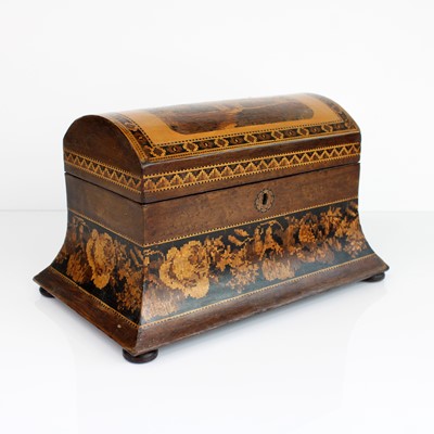 Lot 167 - A Victorian Tunbridge inlaid twin compartment...