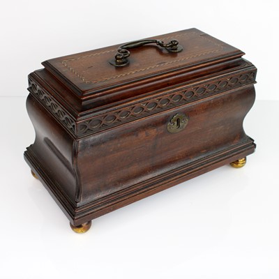 Lot 166 - A George III mahogany tea caddy, of...