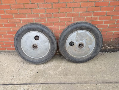 Lot 15 - A pair of vintage bi-plane wheels, dating from...