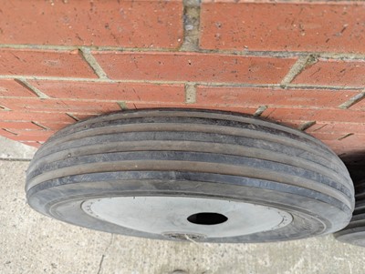 Lot 15 - A pair of vintage bi-plane wheels, dating from...