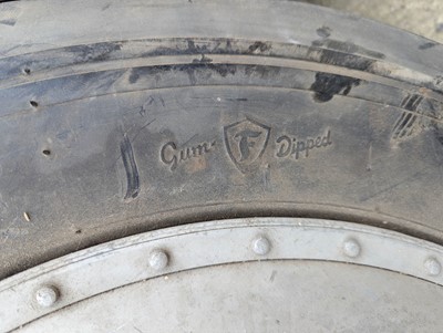 Lot 15 - A pair of vintage bi-plane wheels, dating from...