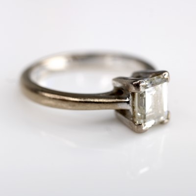 Lot 2054 - An 18ct white gold diamond solitaire ring...
