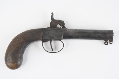 Lot 147 - A 19th century percussion box-lock pistol,...
