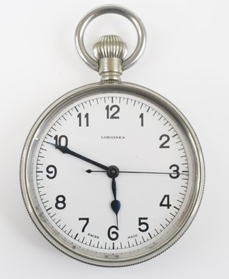 Lot 204 - A Longines Military Issue open face pocket...