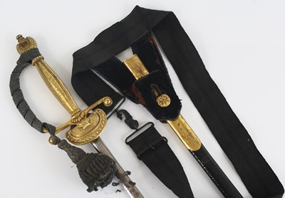 Lot 40 - A 20th century court sword, the 80cm straight...
