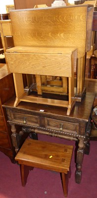 Lot 659 - A pine freestanding towel rail, width 65cm,...