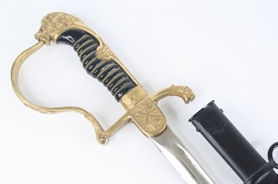 Lot 211 - A German Artillery Officer's sword, the 84cm...