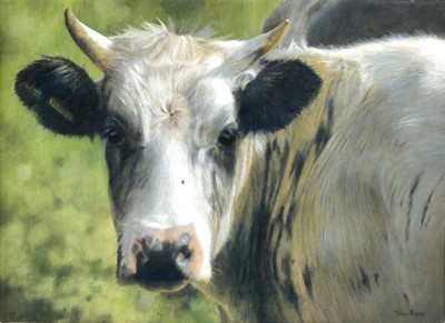 Lot 91 - Edna Bizon (1929-2016) - Black and White Cow,...