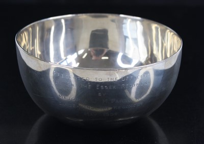 Lot 120 - An Elizabeth II white metal bowl of plain form...