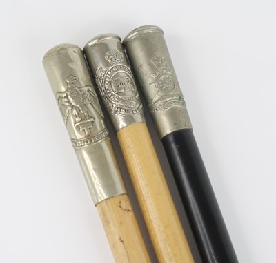 Lot 15 - A swagger stick, having an ebonised shaft and...