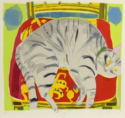 Lot 34 - Chloë Cheese (b.1952) - Grey Cat (1996),...