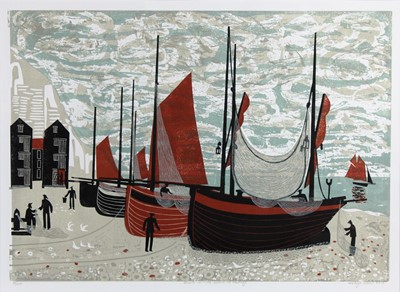 Lot 39 - Melvyn Evans (contemporary) - Boats on The...