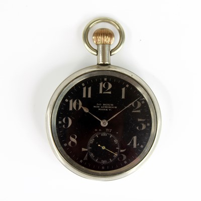 Lot 82 - A WW I RFC nickel cased open face dashboard /...