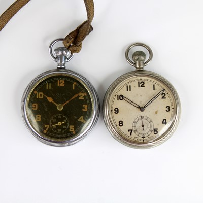 Lot 175 - An Elgin military issue nickel cased open face...