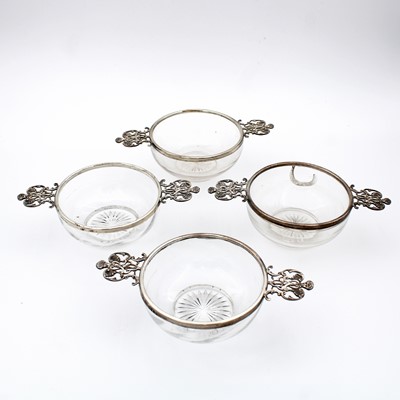 Lot 39 - A set of four Victorian silver mounted glass...