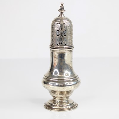 Lot 99 - A Victorian silver sugar castor, of lower...