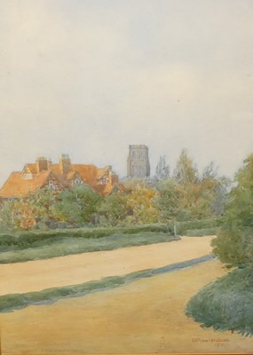 Lot 502 - IE Rowlandson - Church house, watercolour,...