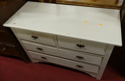 Lot 591 - An Edwardian walnut and later white painted...
