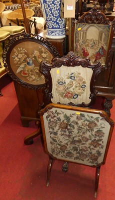 Lot 652 - A collection of three various mahogany floral...