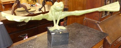 Lot 667 - A large green patinated metal model of a...
