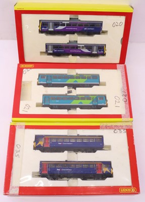 Lot 243 - Three Hornby 00 gauge 2-car railcars to...
