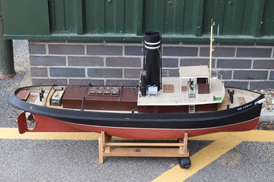 Lot 25 - Fibreglass hull and wooden kit built model of...